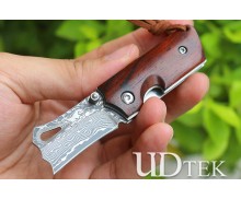 Little dolphin Damascus steel folding knife micro dalbergia+steel handle UD2106531 